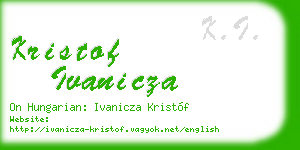 kristof ivanicza business card