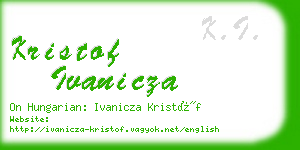 kristof ivanicza business card